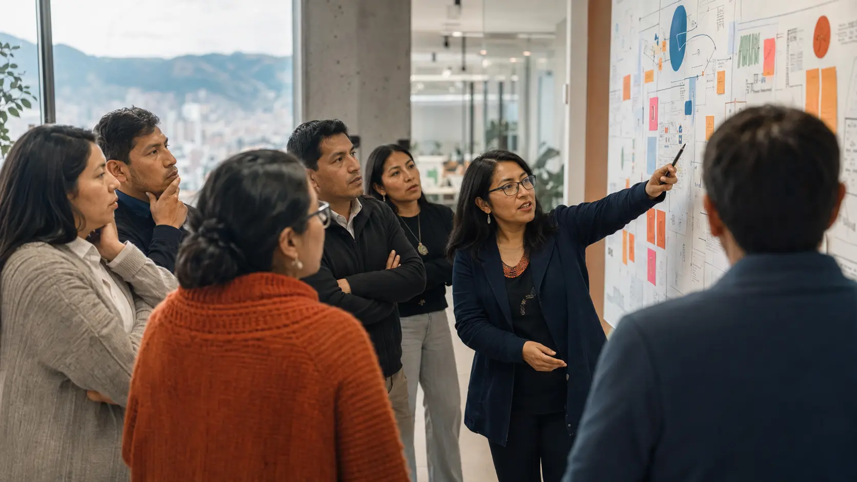 Equipo multidisciplinario boliviano desarrollando una estrategia